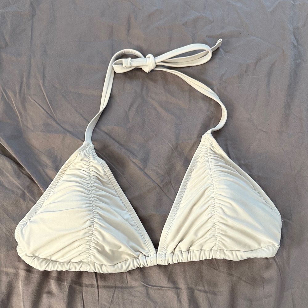 Aerie White Triangle Bikini Top
